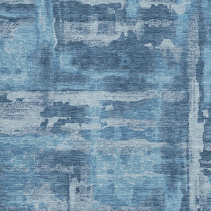 HomeRoots 5' X 8' Denim and Sky Blue Abstract Area Rug - Stylish, Durable, Washable for Indoor & Outdoor Use 629168
