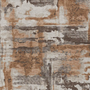 HomeRoots 8' X 10' Washable Rust and Taupe Abstract Area Rug – Durable, Stylish, Ideal for Indoor & Outdoor Use 629176