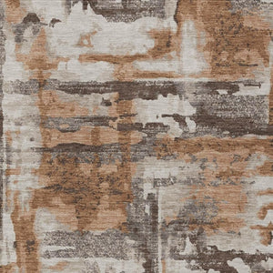 HomeRoots 9' X 12' Contemporary Rust and Taupe Abstract Washable Area Rug for Indoor and Outdoor Spaces 629177