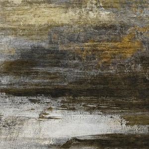 HomeRoots 10' Chocolate Gold Beige Abstract Washable Area Rug - Stylish Indoor/Outdoor Decor for Any Space 629202