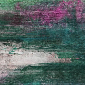 HomeRoots 8' X 10' Washable Abstract Area Rug in Green, Blush & Ivory - Stylish, Durable for Indoor & Outdoor Use! 629206