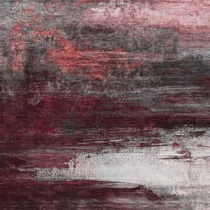 HomeRoots 5' X 8' Merlot Charcoal Ivory Abstract Rug - Washable, Durable, Indoor/Outdoor Versatile Design! 629210
