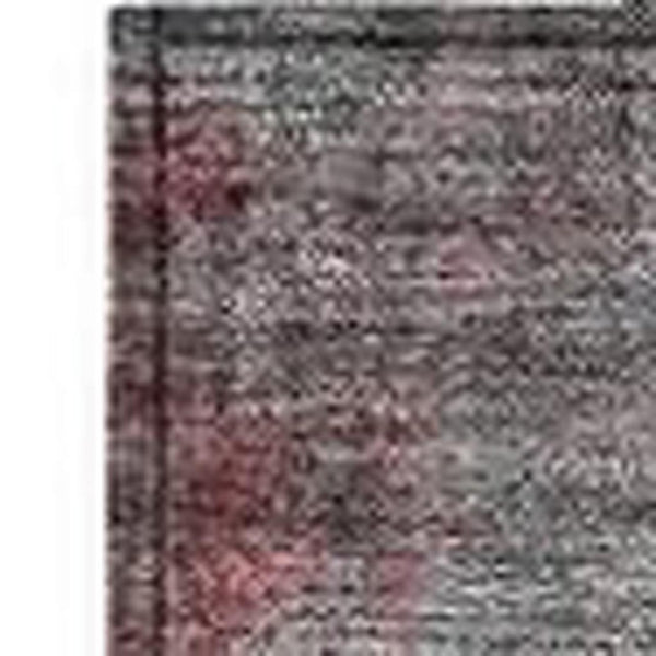 HomeRoots 8' X 10' Merlot Charcoal Ivory Abstract Rug - Stylish, Washable Design for Indoor & Outdoor Spaces 629212