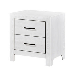English Elm Eby White 2 Drawer Nightstand with Black Nickel Pulls for Modern Bedroom B056P416878