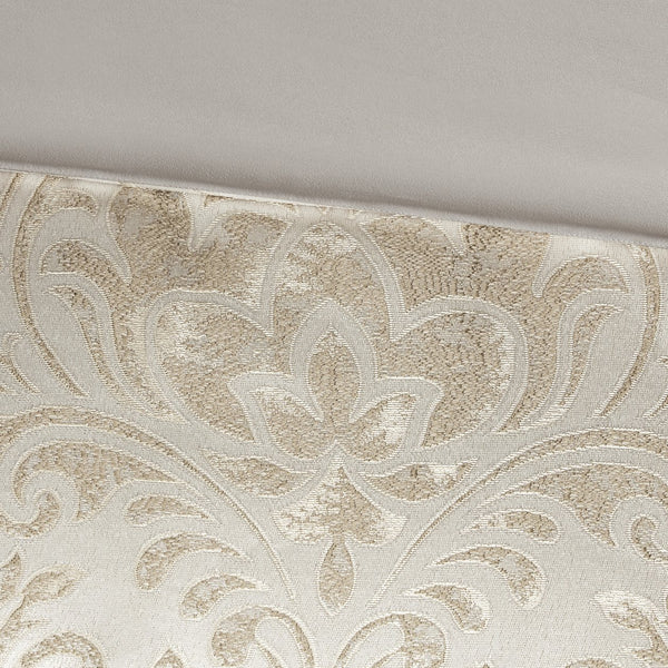 English Elm 12 Madison Park Emilia Jacquard Comforter Set Queen with Metallic Damask, Euro Shams, Sheets & Pillows khaki 18.7 L x 13.98 W x 11.02 H B03597185