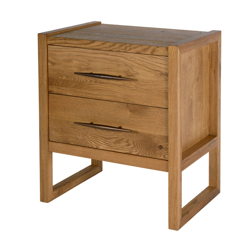 Butler Oakley 25 in. W Rectangular Nightstand - Modern Wood Design with 2 Drawers, Light Brown Finish