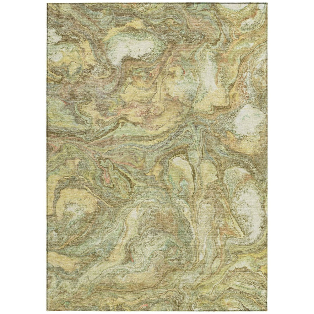 HomeRoots 8' X 10' Gold and Taupe Abstract Area Rug – Stylish, Washable, Durable for Indoor & Outdoor Spaces! 629242