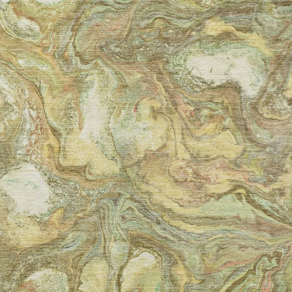 HomeRoots 9' X 12' Gold and Taupe Abstract Indoor-Outdoor Area Rug - Durable, Stylish, Washable Design for Homes 629243