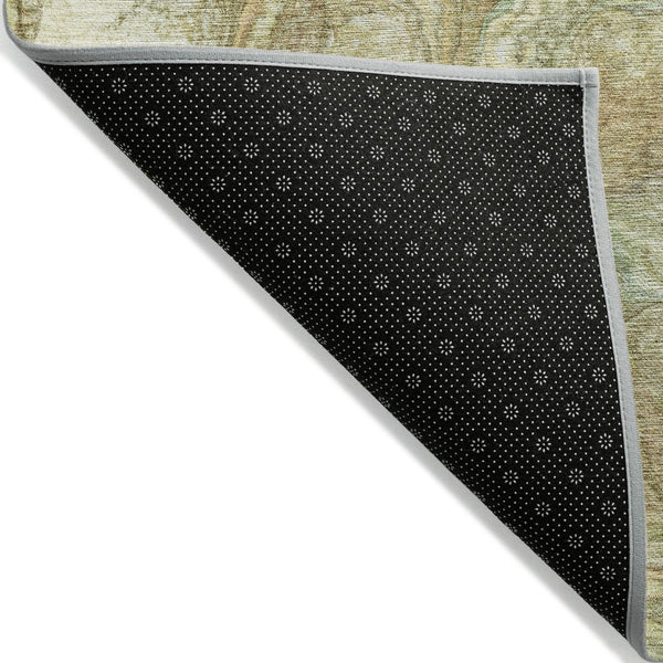 HomeRoots 10' Gold and Taupe Abstract Area Rug - Washable, Durable Indoor/Outdoor Design for High-Traffic Spaces 629244