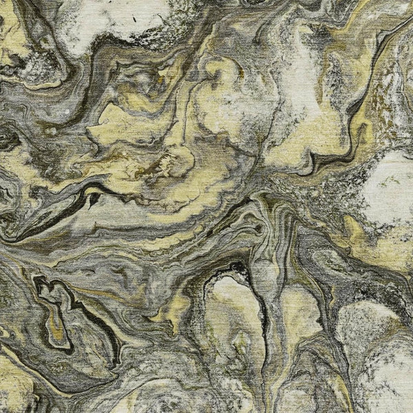 HomeRoots 10' X 14' Stylish Pewter and Gold Abstract Rug – Washable, Durable, Perfect for Indoor/Outdoor Use! 629250