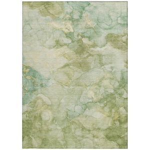 HomeRoots 5' X 8' Artichoke Green Abstract Washable Area Rug for Indoor & Outdoor Spaces, Durable & Stylish 629258