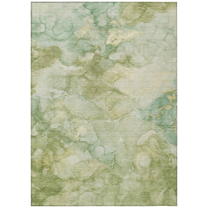 HomeRoots 5' X 8' Artichoke Green Abstract Washable Area Rug for Indoor & Outdoor Spaces, Durable & Stylish 629258