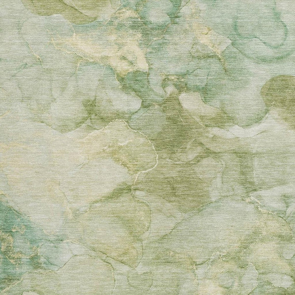HomeRoots 8' X 10' Artichoke Green & Beige Abstract Rug – Stylish, Washable, Durable for Indoor & Outdoor Use 629260