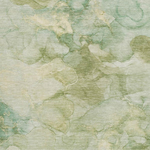 HomeRoots 9' X 12' Artichoke Green & Beige Washable Area Rug - Durable, Stylish for Indoor & Outdoor Spaces 629261