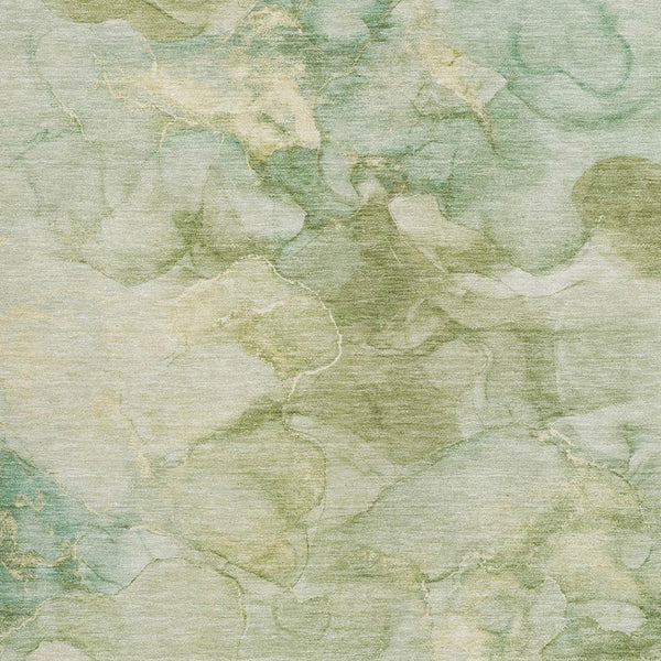 HomeRoots 9' X 12' Artichoke Green & Beige Washable Area Rug - Durable, Stylish for Indoor & Outdoor Spaces 629261