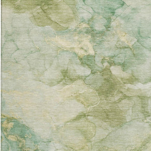 HomeRoots 10' Contemporary Artichoke Green & Beige Abstract Washable Area Rug for Indoor & Outdoor Use 629262
