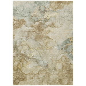 HomeRoots 5' X 8' Beige and Ivory Abstract Area Rug – Washable, Durable, Stylish for Indoor and Outdoor Spaces 629264