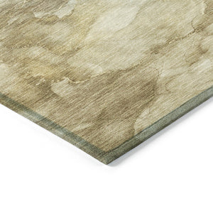 HomeRoots 8' Modern Abstract Beige and Ivory Round Area Rug - Washable, Durable for Indoor/Outdoor Use! 629265