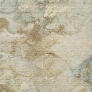 HomeRoots 8' X 10' Beige and Ivory Abstract Area Rug - Durable, Washable, Stylish for Indoor and Outdoor Use 629266