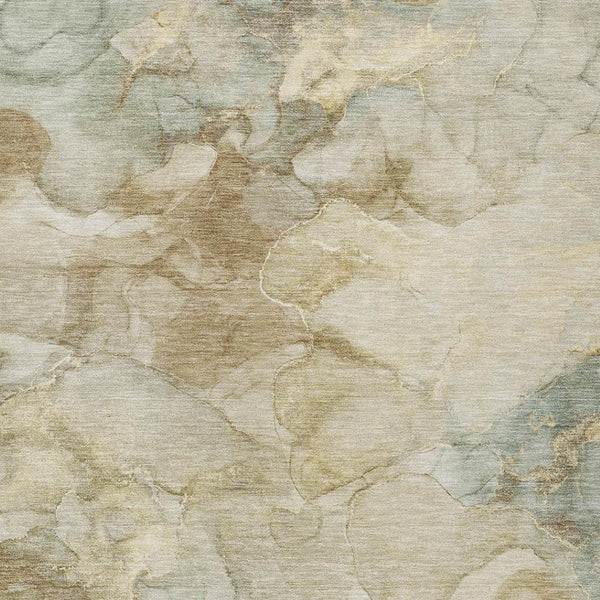 HomeRoots 10' X 14' Beige and Ivory Abstract Washable Area Rug - Durable, Stylish, Indoor/Outdoor Versatility! 629268