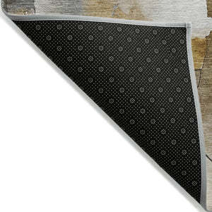 HomeRoots 5' X 8' Stylish Brown Charcoal Ivory Abstract Area Rug - Durable, Washable, Indoor/Outdoor Use! 629300