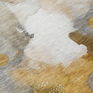HomeRoots 5' X 8' Stylish Brown Charcoal Ivory Abstract Area Rug - Durable, Washable, Indoor/Outdoor Use! 629300