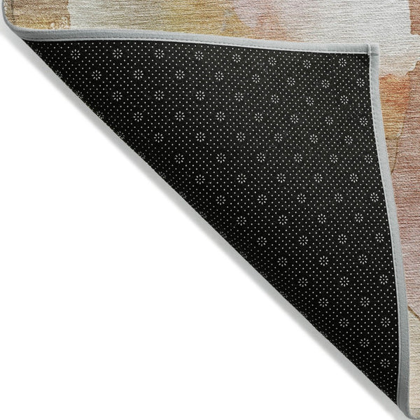 HomeRoots 5' X 8' Abstract Mauve Copper Ivory Area Rug – Stylish, Washable, Indoor/Outdoor, Low-Profile Design 629306