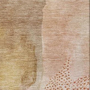 HomeRoots 9' X 12' Stylish Mauve Copper Ivory Abstract Area Rug - Washable, Durable for Indoor & Outdoor Use 629309