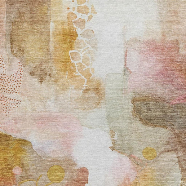 HomeRoots 10' Stylish Mauve, Copper & Ivory Abstract Area Rug - Washable, Durable for Indoor/Outdoor Use! 629310