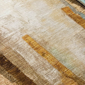 HomeRoots 8' Abstract Beige and Teal Round Washable Area Rug - Durable, Stylish Design for Indoor & Outdoor Use 629325