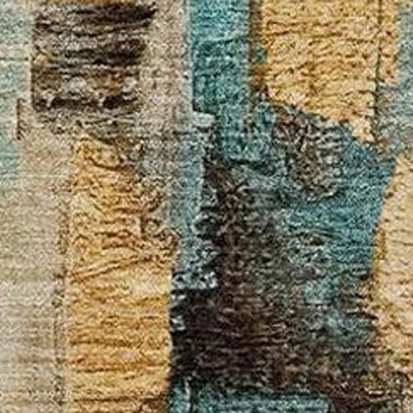 HomeRoots 9' X 12' Washable Beige and Teal Abstract Area Rug - Stylish Indoor/Outdoor Essential for Any Space 629327