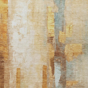 HomeRoots 5' X 8' Copper & Ivory Abstract Area Rug - Stylish, Washable, Durable for Indoor/Outdoor Spaces! 629330