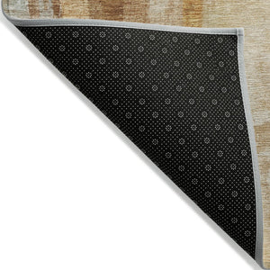 HomeRoots 5' X 8' Copper & Ivory Abstract Area Rug - Stylish, Washable, Durable for Indoor/Outdoor Spaces! 629330