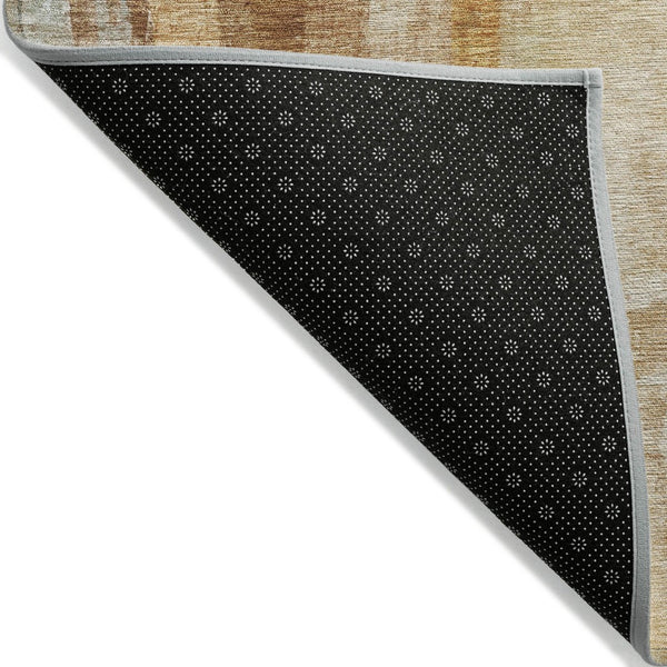 HomeRoots 5' X 8' Copper & Ivory Abstract Area Rug - Stylish, Washable, Durable for Indoor/Outdoor Spaces! 629330