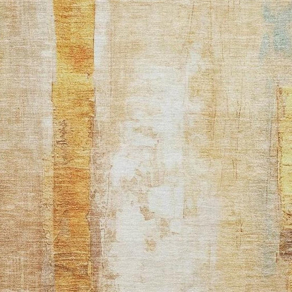HomeRoots 10' Copper and Ivory Abstract Washable Area Rug - Stylish Indoor/Outdoor Design for All Spaces 629334