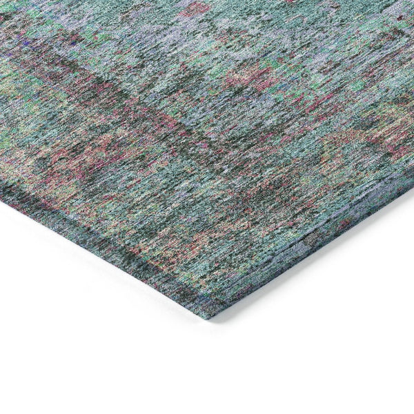 HomeRoots 8' X 10' Washable Aqua and Mauve Medallion Area Rug for Indoor & Outdoor Spaces | Durable & Stylish 629338