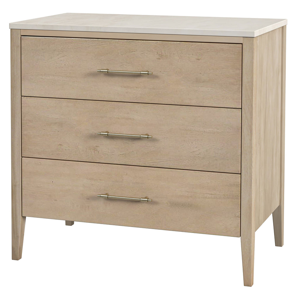 Butler Averly 3-Drawer Chest - Elegant Marble & Wood Storage Solution for Bedrooms & Boutique Spaces