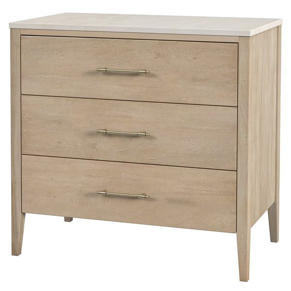 Butler Averly 3-Drawer Chest - Elegant Marble & Wood Storage Solution for Bedrooms & Boutique Spaces