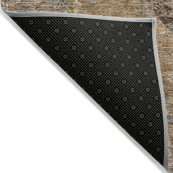 HomeRoots 8' X 10' Copper and Taupe Medallion Rug - Elegant, Washable, Durable for Indoor and Outdoor Spaces! 629350