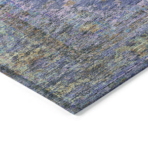 HomeRoots 5' X 8' Purple and Gold Medallion Area Rug – Durable, Washable Design for Indoor/Outdoor Elegance 629378