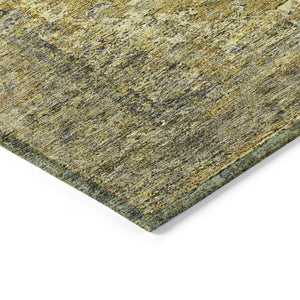 HomeRoots 8' Wheat and Gray Round Medallion Rug – Stylish, Washable, Durable for Indoor & Outdoor Spaces! 629385