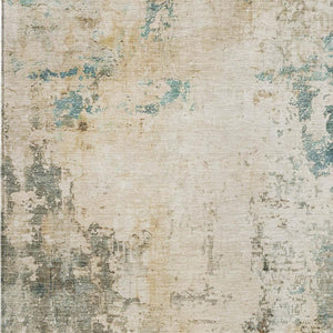 HomeRoots 5' X 8' Abstract Ivory and Taupe Washable Area Rug for Indoor Outdoor Spaces – Stylish & Durable! 629390