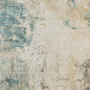 HomeRoots 9' X 12' Versatile Ivory and Taupe Abstract Area Rug - Durable, Washable, Indoor/Outdoor Use! 629393