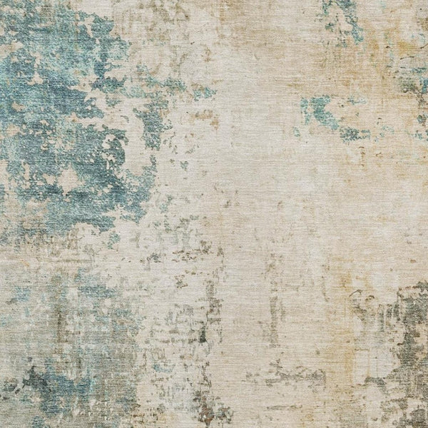 HomeRoots 9' X 12' Versatile Ivory and Taupe Abstract Area Rug - Durable, Washable, Indoor/Outdoor Use! 629393