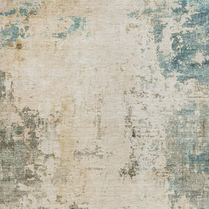 HomeRoots 10' X 14' Ivory and Taupe Abstract Indoor Outdoor Area Rug - Durable, Washable, Modern Design for Any Space 629394