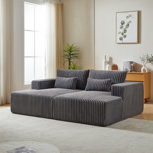 English Elm 87" Oversized Sectional Lounge Chaise - Cloud Plush Sleeper Sofa Bed, No Assembly, Modern Comfort! W834S00321