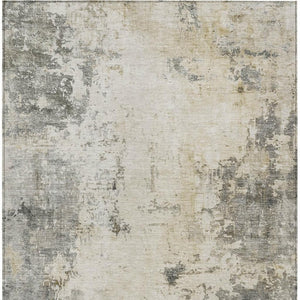 HomeRoots 8' X 10' Pewter and Ivory Abstract Area Rug - Washable, Durable, Indoor-Outdoor Versatility for Every Space 629398