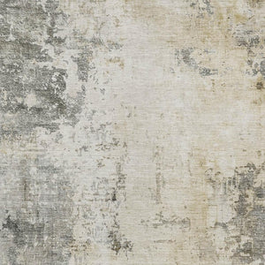 HomeRoots 8' X 10' Pewter and Ivory Abstract Area Rug - Washable, Durable, Indoor-Outdoor Versatility for Every Space 629398
