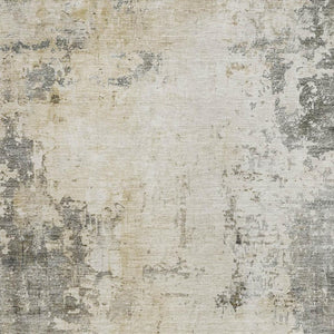 HomeRoots 9' X 12' Modern Pewter and Ivory Abstract Washable Area Rug for Indoor and Outdoor Living Spaces 629399