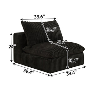 English Elm Cloud Modular Corduroy Sofa Deep Feather Seat Cushions Frameless Living Room Sectional W2824P324522